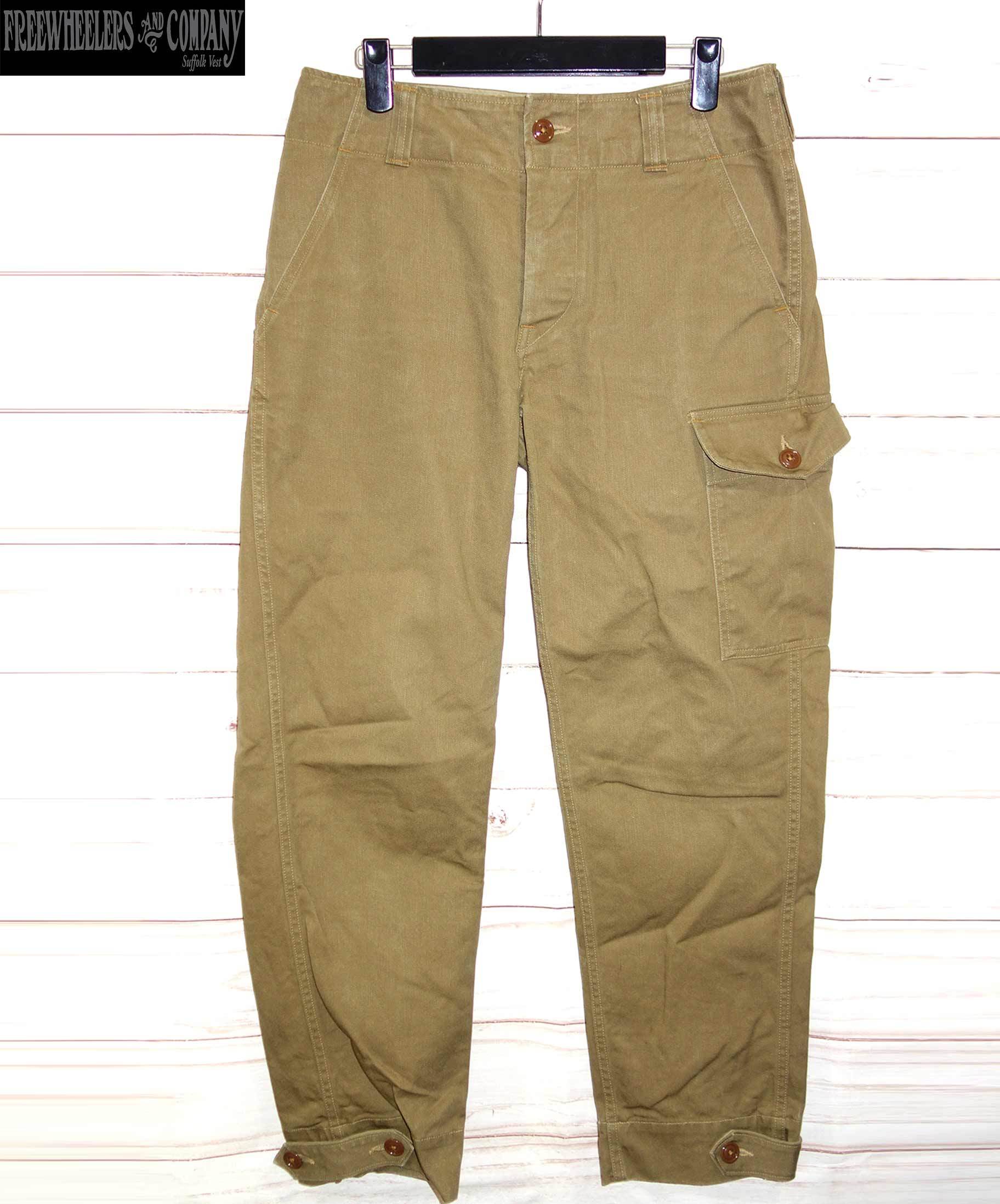 お買取商品フリーホイーラーズFREEWHEELERS美品カーゴパンツ30-34CIVILIAN CREW　1930s CIVILIAN MILITARY STYLE CLOTHING Aviators Trousers”