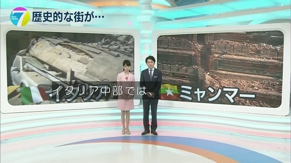 NHKのニュースの生放送中、イタリア地震の中継の際、NHK記者が現地で懸命の救助活動を妨害！