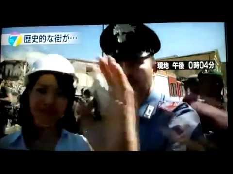 NHKのニュースの生放送中、イタリア地震の中継の際、NHK記者が現地で懸命の救助活動を妨害！