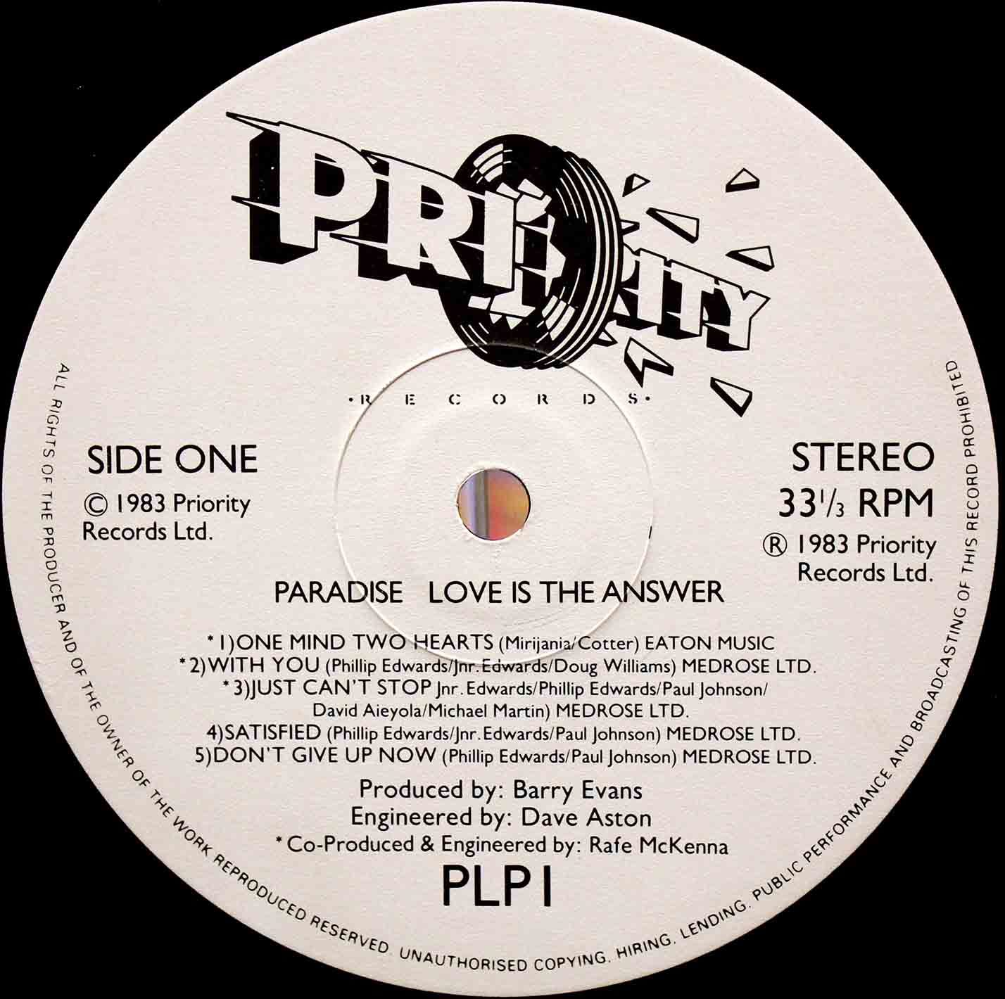 Paradise Love Is The Answer LP 03