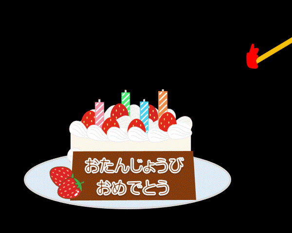 お誕生日ケーキアニメ