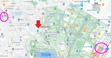 1-根津-地図―文学散歩