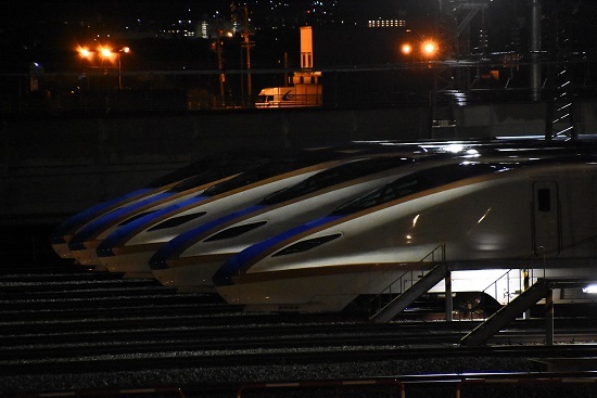 2021年10月23日撮影　長野新幹線車両センター　E7系の並び　その1