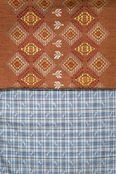 読谷山花織(ゆんたんざはなうい)の９寸の名古屋帯(制作したのは上池 