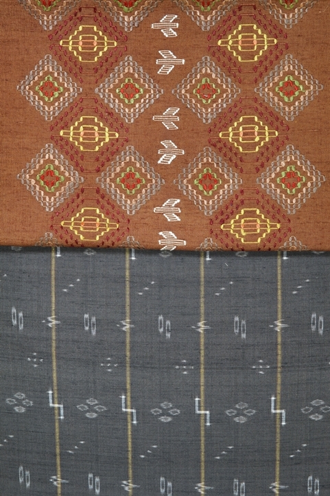 読谷山花織(ゆんたんざはなうい)の９寸の名古屋帯(制作したのは上池