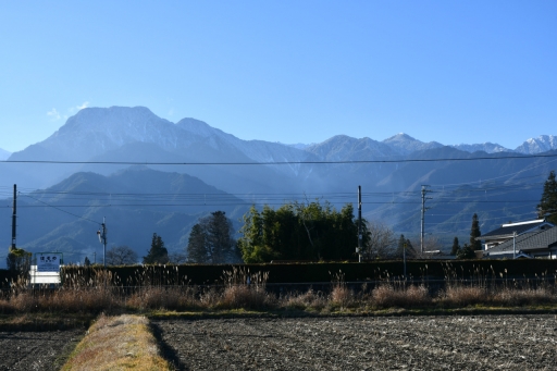 20211209・松川から大町へ鉄05・有明富士と細野駅
